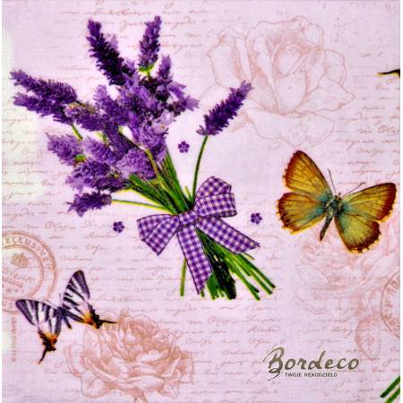 Serwetka decoupage firmy PPD lawendowy bukiet 33x33cm